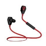 Bluetooth Headphones TROND Dash V41 Wireless Sports Headphones Sweatproof Running Gym Stereo Earbuds Headset Built-in MicAPT-X for iPhone 5s 6 6s plus Galaxy S6 S5 and Android Phones - Red