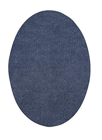 Home Cool Solid Colors Wind Dancer Collection Area Rugs Petrol Blue - 5'x7' Oval