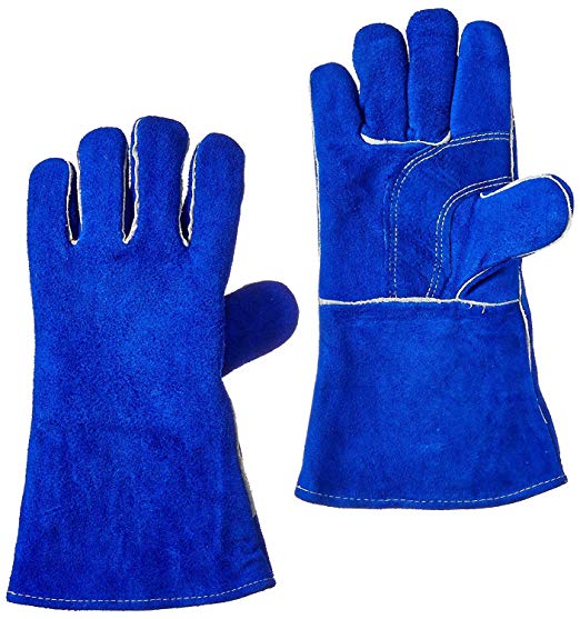 US Forge 400 Welding Gloves Lined Leather, Blue - 14" (Premium Original)