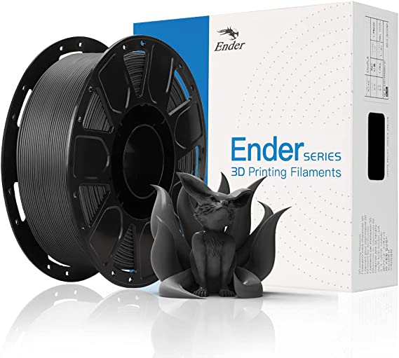 Official 3D Printer Filament Ender PLA Filament 1.75mm, No-Tangling, Strong Bonding and Overhang Performance Dimensional Accuracy  /-0.02mm, 2.2lbs/Spool（Black）