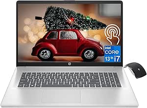 HP 2023 Newest Business Laptop, 17.3" HD  Touchscreen, Intel Core i7 1355U, 32GB RAM, 1TB SSD, Intel Iris Xe Graphics, Wi-Fi 6, Backlit Keyboard, Windows 11 Home, with Wireless Folding Mouse