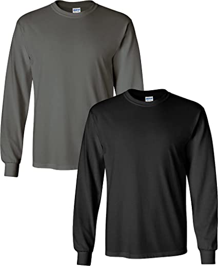 Gildan Men's Heavy Cotton Long Sleeve T-Shirt, Style G5400, 2-Pack