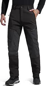 FREE SOLDIER Waterproof Mens Ski Pants Hiking Outdoor Snowboard Snow Pants with Bottom Leg Zipper