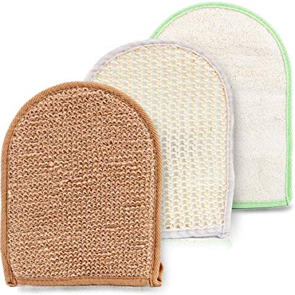 Body Scrub Exfoliating Gloves Set for Men&Women. Use this Shower Scrubber Skin Brush Glove as a Cellulite Massager Loofah, Foot Scrubber for Dead Skin, Ingrown Hair Remover or Bath Exfoliator Sponge