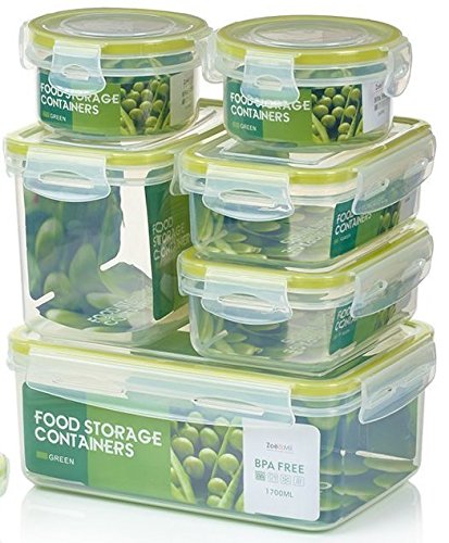 Zoë&Mii Premium 14 Pieces Smart Lock Lid Plastic Food Containers, Lunch Boxes,Clip Lid,Tupperwear,Best for all types of food storage.