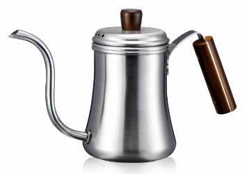Diguo Classic Pour Over Drip Coffee Kettle, Premium Stainless Steel Gooseneck Coffee Tea Pot (0.7 Liter, 24 Ounce) (Silver)