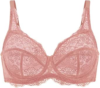 HSIA Underwire Minimizer Bra Women's Unlined Plus Size Bra Full Bust Sheer Bra Sexy Lace Unpadded Bra 34C-44DDD