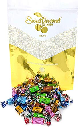 Primrose Assorted Toffees | Vanilla, Raspberry, Maple, ButterRum, Chocolate | Bulk Chews Candy, Foil Wrapped | Kosher | 4 Pounds