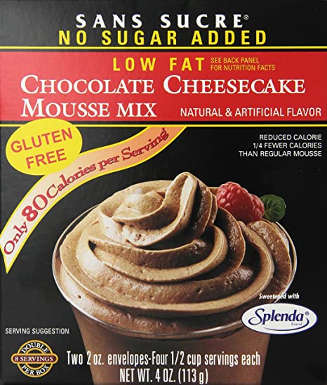 SANS SUCRE Chocolate Cheesecake Mousse Mix - Sugar Free and Gluten Free