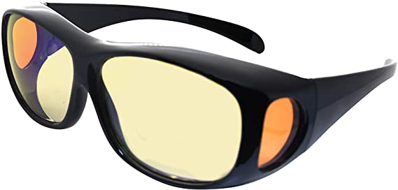 Eyekepper 30% Blue Light Reduction,Huge Fitover Anti-Blue Blocking Computer Glasses with Transparent Lens Anti Reflective,Glare and Eyestrain, Black
