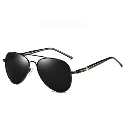 Luxury Men's Polarized Sunglasses Driving Sunglasses Men's Women's Vintage Black Aviator Sunglasses (01 Black - Black)