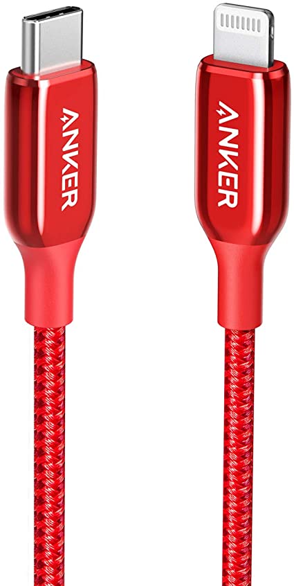 Anker USB C to Lightning Cable (3 ft) Powerline  III MFi Certified Lightning Cable for iPhone 11/11 Pro / 11 Pro Max/X/XS/XR / 8/8 Plus/AirPods Pro, Supports Power Delivery (Red)