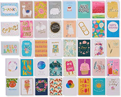 American Greetings All-Occasion Cards Assortment, Birthday, Thank You, Thinking of You, Congratulations & More (40-Count)