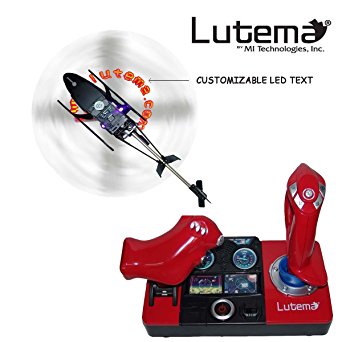 Lutema 2.4GHz Heligram Flight Simulator Remote Control Helicopter with LED SkyText Technology, Red