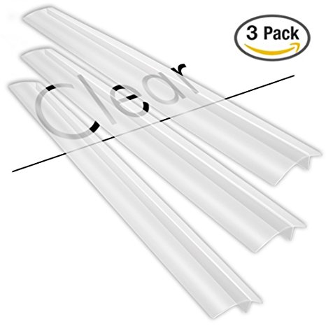 Primode Silicone Stove Kitchen Counter Gap Cover (3 Pack) Seals Gap Between Cabinets, Desks & Large Appliances to Prevent Mess, Heat-Resistant, Convenient, & Easy to Clean) Clear