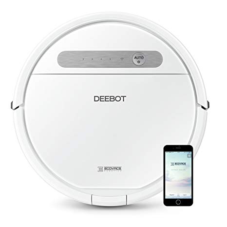 ECOVACS Deebot 610, Smart Robotic Vacuum, for Carpet, Bare Floors, Pet Hair, OZMO Mopping Technology, Alexa Compatible, White, 12 Pound