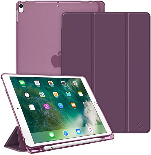 Fintie Case for iPad Air 10.5" (3rd Gen) 2019 / iPad Pro 10.5" 2017- Lightweight Slim Shell Standing Cover with Translucent Frosted Back Cover with Pencil Holder, Auto Wake/Sleep, Purple