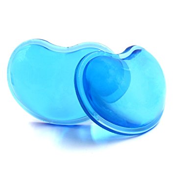 Heart-shaped Translucence Silicone Wrist Rest Mouse Pad, Cool Soft Hand Pillow Mousepad (2pcs Blue Pad)