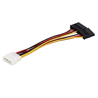 ANRANK MS4015AK Molex 4 Pin IDE to Dual SATA 15 Pin HDD Power Adapter Splitter Y-Cable