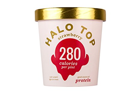 Halo Top Light Ice Cream, Strawberry, 16 oz (Frozen)