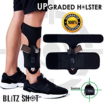 Ankle Holster for Concealed Carry Universal Ankle Holster for Men and Women 2xStronger Velcro Adjustable Ankle Holster for Glock 43 42 36 26 19, Smith&Wesson M&P Shield, Ruger LCP LC9, Sig Sauer