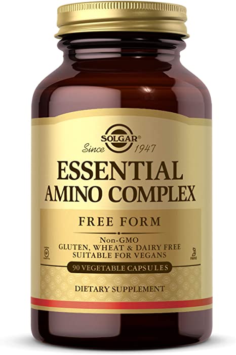 Solgar Essential Amino Complex, 90 Vegetable Capsules - Free Form Essential Amino Acids - Non-GMO, Vegan, Gluten Free, Dairy Free, Kosher - 90 Servings
