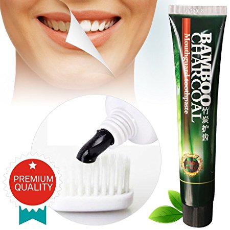 Bamboo Activated Charcoal Toothpaste, Highest quality ingredients, Natural Bamboo Charcoal, Enamel-safe, Whiten Teeth Naturally 120g (Mint Flavor)