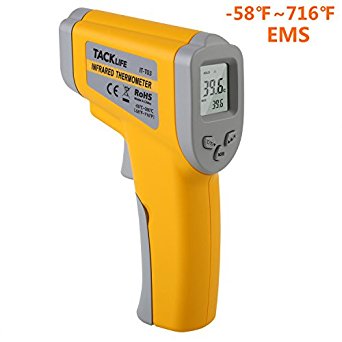 Tacklife IT-T03 Digital Infrared Thermometer Non-contact Laser Thermometer -58°F~716°F Temperature Gun with Adjustable Emissivity & Maximum Measure