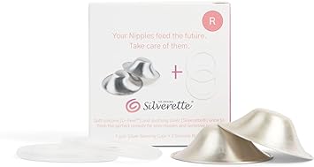 SILVERETTE The Original Silver Nursing Cups - Soothe and protect your nursing nipples -Made in Italy (Regular   O-Feel)