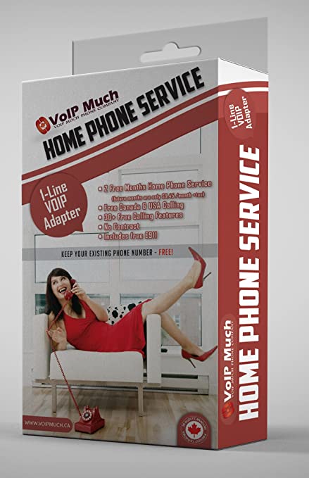 VoIP Much Home Phone Service (2 Months Free) & 1-line VoIP Adapter