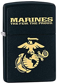 Zippo Lighter: USMC Marine Corps Logo - Black Matte 79707