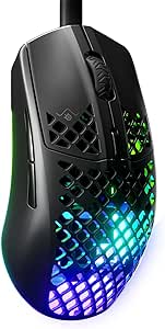 SteelSeries Aerox 3 - Souris gaming RGB perforée - Conception étanche ultralégère - Capteur optique TrueMove Core 8 500 DPI - Onyx