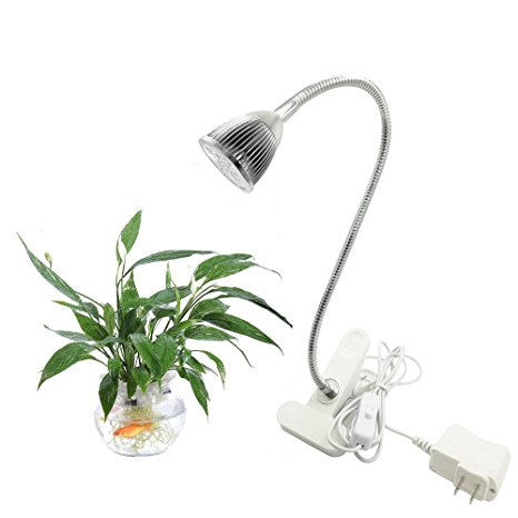 Leadpo LED Grow Light, LED Desk Clips Light with Flexible Gooseneck, 360 Degree for Hydroponics, Indoor Garden Greenhouse, Horticulture, Succulent Plant, Flower, Bonsai (5W)