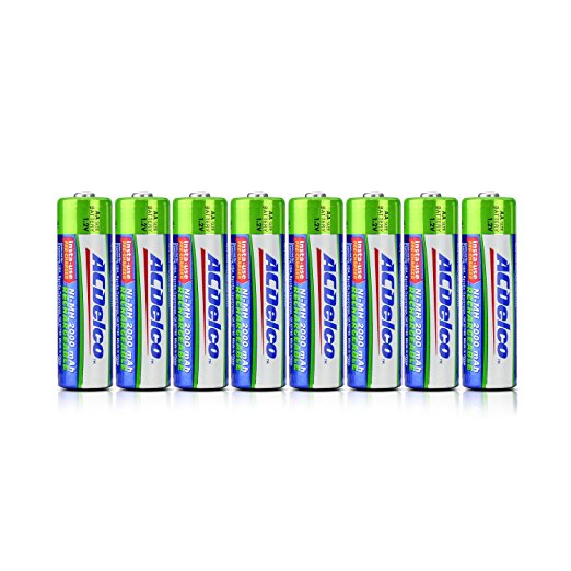 ACDelco AA NiMH Precharged Rechargeable Batteries, 8-Count