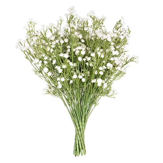 Royal Imports Artificial Baby Breath Gypsophilia Flowers Silk - 12 Single Stems for Bouquet, Home Decoration, Wedding Centerpiece, Wreaths, Floral Arrangements, White