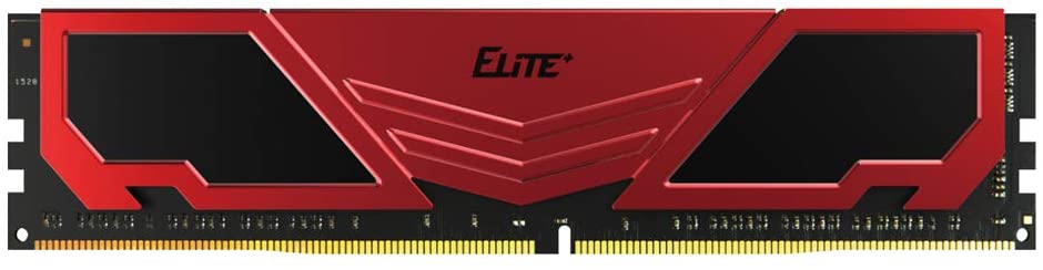 TEAMGROUP Elite Plus DDR4 8GB Single 2400MHz PC4-19200 CL16 Unbuffered Non-ECC 1.2V U-DIMM 288 Pin PC Computer Desktop Memory Module Ram Upgrade - Red & Black - TPRD48G2400HC1601