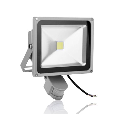 1X 30W Cool White LED Floodlight PIR Motion Sensor Security Outdoor Spot Lamp IP65