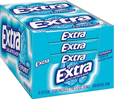 Extra Peppermint Gum, 15-Stick Slim Packs (Pack of 20)