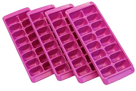 Rubbermaid Easy Release Ice Cube Tray - Pack of 4, Color Passion Fruit