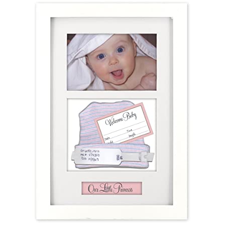 Malden International Designs Baby Memories Baby Memoto Shadowbox Picture Frame, 4x6, White