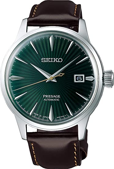 Seiko presage Mens Analogue Automatic-self-Wind Watch with Calfskin Bracelet SRPD37J1