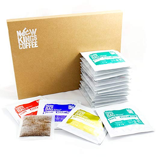 Quality Ground Coffee Bags - Fairtrade, Organic, Single Origin, 100% Arabica (Selection Box, Box of 16 Individually Wrapped Coffee Bags)