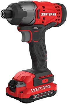 CRAFTSMAN V20 Impact Driver Kit, Cordless, 1/4-Inch (CMCF800C2)