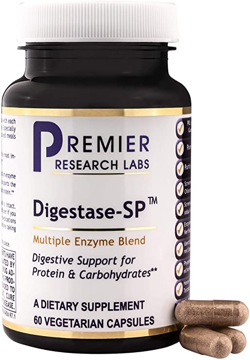 Digestase-SP TM, 60 Capsules, Vegan Product - Multi-Enzyme Formula for Digestive Support for Protein and Carbohydrates
