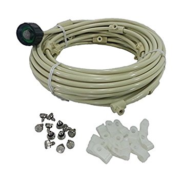 Patio Misting Kit - Pre- Assembled Misting System - Cools temperatures by up to 30 degrees - Brass/Stainless Steel Misting Nozzles - For Patio, Pool and Play areas (24 ft - 4 Nozzles)
