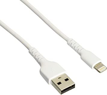 StarTech.com Durable USB-A to Lightning Cable - Heavy Duty Rugged Aramid Fiber USB Type A to Lightning Charger/Sync Power Cord - Apple MFi Certified iPad/iPhone 12 (RUSBLTMM15CMB)