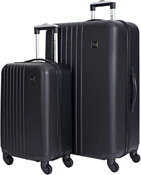 Travelers Club Cosmo Hardside Spinner Luggage, Black, 2-Piece Set (20/28)