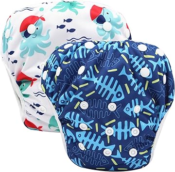 Storeofbaby Reusable Swim Diaper for Boys and Girls Washable Short Trunks for 0-3 Years
