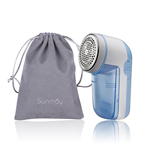 SUNMAY Fabric Defuzzer, Battery Operated Lint Remover with Travel Carrying Pouch