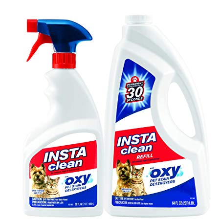 InstaClean Home, Auto, and Laundry Pretreat Stain & Odor, 32 Ounce Spray Bottle & 64 Ounce Refill, 2145 Stain Remover